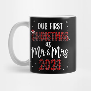 Couple Wife Husband Our First Christmas As Mr And Mrs 2023 Mug